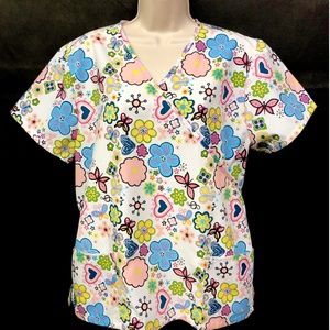 DENICE Scrubs Shirt Dental Medical Nurse Tie Back
